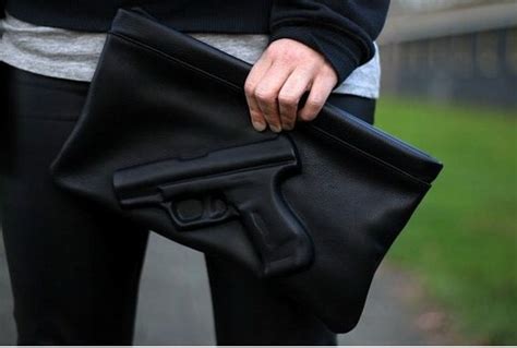 bag with gun imprint